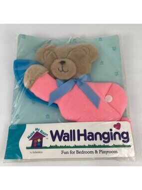 Infantino Make My Room Wall Hanging Bedroom Playroom 3D Sleepy Bear Pink Sealed